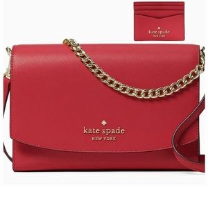 Kate Spade Carson Saffiano Convertible Leather Crossbody Bag with Card Holder
